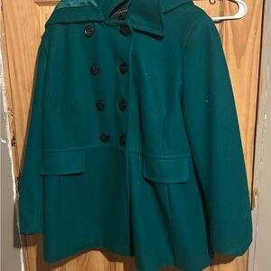 Apostrophe Teal Double-Breasted Pea Coat